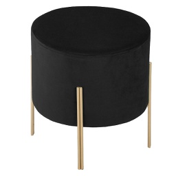 [157171A] Tabouret velours noir living HOME DECO FACTORY