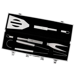 [NT00303] Valise de 3 ustensiles en inox pour barbecue PRADEL EXCELLENCE