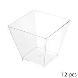 [102062A] Set de 12 verrines carrees 6cl en plastique SG