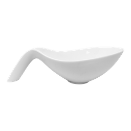 [157-32] Bol ceramique oval blanc avec anse 24x10x6cm